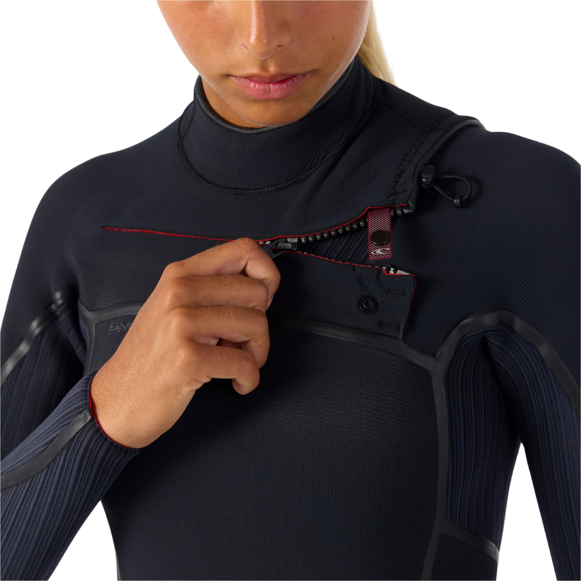 2026 O'Neill Womens Hyperfreak Fire 4/3+mm Chest Zip Wetsuit 5664 - Black / Black